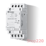 Контактор; 2NO+2NC; 25A; 220-240В AC/DC; AgNi; мех.индикатор + LED; защита кот.; модульное; 35мм