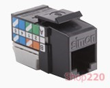 Компьютерный модуль RJ45 6, UTP, Keystone, черный, К45 Simon CJ645U