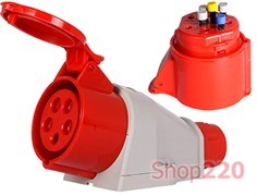 Силовая розетка стационарная 3Р+N+Z, 400В, 32А, IP44 безвинтовая, Tarel