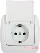 Розетка с заземлением с крышкой с рамкой, e.install.stand.810С Enext