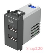 Розетка с USB двойная EM67AT MODUL
