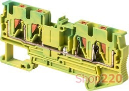 Наборная клеммная колодка заземления на DIN-рейке 4 контакта, e.tc.z.din.spring.4.2-2 Enext