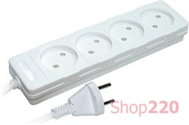 Удлинитель 4 гнезда, 3м, без заземлением, baby protect, e.es.4.3.b Enext