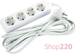 Удлинитель 4 гнезда, 3м, с заземлением, baby protect, e.es.4.3.zb Enext