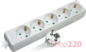 Удлинитель 5 гнезд, 3м, с заземлением, baby protect, e.es.5.3.zb Enext