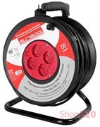 Удлинитель барабанного типа, на катушке, с заземлением, 50м, baby protect, провод 3х1,5кв.мм, e.es.roll.4.50.zb Enext