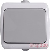 Переключатель одноклавишный для наружного монтажа, IP44, серый, e.aqua.1121.grg Enext