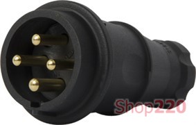 Силовая вилка переносная каучуковая 4п., 16А, e.plug.rubber.060.16 Enext