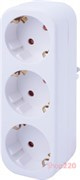 Тройник бытовой 3 гнезда, 2P+PE, 16А, с заземлением, e.socket.003.16.3 Enext