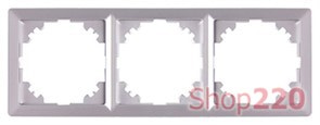 Рамка 3-местная, алюминий, e.lux.10064L.3.fr.aluminium Enext