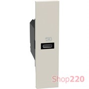 Розетка USB на тип - C 20 Вт/3000мА 1 модуль, песочный, Bticino Living Now