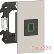 Розетка оптоволокна 2xSC/APC 2 модуля, песочный, Bticino Living Now