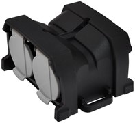 Розетка кабельная 4-я с заглушками ERS-4CM (Schuko, IP44, каучук, черная)
