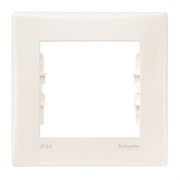 Рамка 1 пост IP44-выкл. IP20-розет., кремовый, Sedna SDN5810123 Schneider