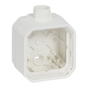 Коробка накладная 1-постовая с вводом ISO20, белый, Plexo