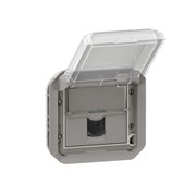 Розетка информационная RJ45 cat 6A STP (механизм), серый, Plexo