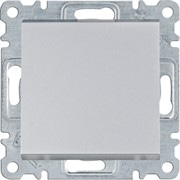Выключатель одноклавишный, серебристый, Lumina WL0012 Hager