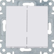 Выключатель проходной двухклавишный, белый, Lumina-2 WL0050 Hager