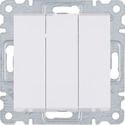 Выключатель трехклавишный, белый, Lumina-2 WL0070 Hager
