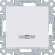 Выключатель одноклавишный с подсветкой, белый, Lumina-2 WL0210 Hager