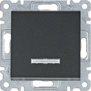 Выключатель с подсветкой одноклавишный, черный, Lumina WL0213 Hager