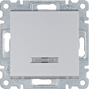 Выключатель проходной с подсветкой, серебристый, Lumina WL0222 Hager