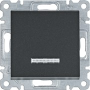 Выключатель с подсветкой проходной, черный, Lumina WL0223 Hager