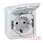 РОЗЕТКА ВЛАГОЗАЩИЩЕННАЯ IP44 НАКЛАДНАЯ, БЕЛЫЙ, 782321 LEGRAND QUTEO