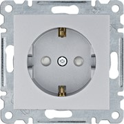 Розетка с заземлением и шторками, серебристый, Lumina WL1062 Hager