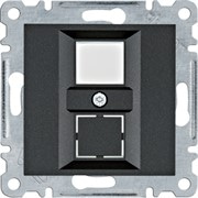 Панель двойная для RJ11/RJ45, черный, Lumina WL2323 Hager