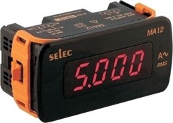 Цифровой амперметр LED 48x96 мм. Вх.50мА?5А; 1ф 240В AC ±20%, IP51, монтаж на панель