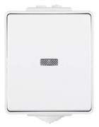 Выключатель 1-клавишный наружный с LED-подсветкой Efapel Waterproof 16А/250В, герметичный IP65, белый