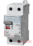 Диф. реле 40 A, 30 мА, 2 полюса, 411505 Legrand DX3