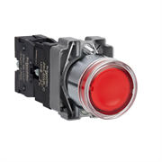 Кнопка с подсветкой Easy Harmony XB2, металл, скрытая, красная, 22 мм, с возвратом, =24В AC/DC, 1NO