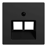 Центральная плата для розетки RJ45, 2 поста, Merten System M, матовый чёрный