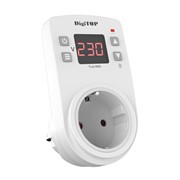 Реле напряжения в розетку 16А, красная индикация, VP-16AR DigiTop