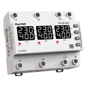 Реле напряжения с контролем тока 40А трехфазное, белая индикация, VA-3F40A M6W DigiTop