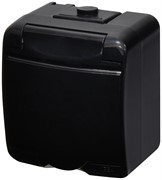 Розетка накладная, черный/черная крышка, IP 54 Hermetics ETI