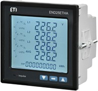 Анализатор сети END25-ETHA (96x96мм, Ethernet, RTC, 8 Mб памяти)
