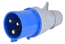 Силовая вилка переносная 2Р+PE, 32А, 250В, IP44 Tarel