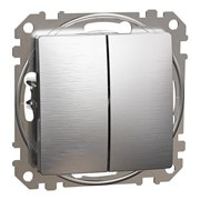 Проходной выключатель 2кл., матовый алюминий, Sedna Design