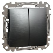 Проходной выключатель 2кл., матовый титан, Sedna Design