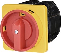 Переключатель "0-1" с блокировкой, 63А, 3 полюса, желто-красный, CS 63 10 U LK