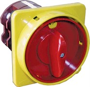 Переключатель "0-1" с блокировкой, 25А, 4 полюса, желто-красный, CS 25 92 U LK