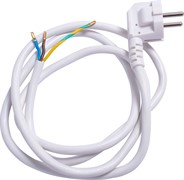 Шнур с вилкой 3х0,75, 1,2м, белый, e.wire.plug.white.0,75