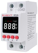Реле контроля напряжения однофазное 63А с индикацией, e.control.v63