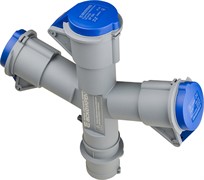 Адаптер 1 вилка - 3 розетки, 16А, 3P, IP44, UCombi