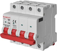 Автомат 6 А, 4-полюсный, тип С, e.mcb.stand.60.4.C6 Enext