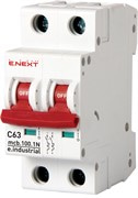 Автомат 63 А, 1P+N, тип С, e.industrial.mcb.100.1N.C63 Enext
