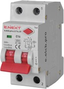 Дифавтомат с раздельной рукояткой 16А, 30мА, кривая С, тип АС, e.elcb.pro.2.C16.30 Enext